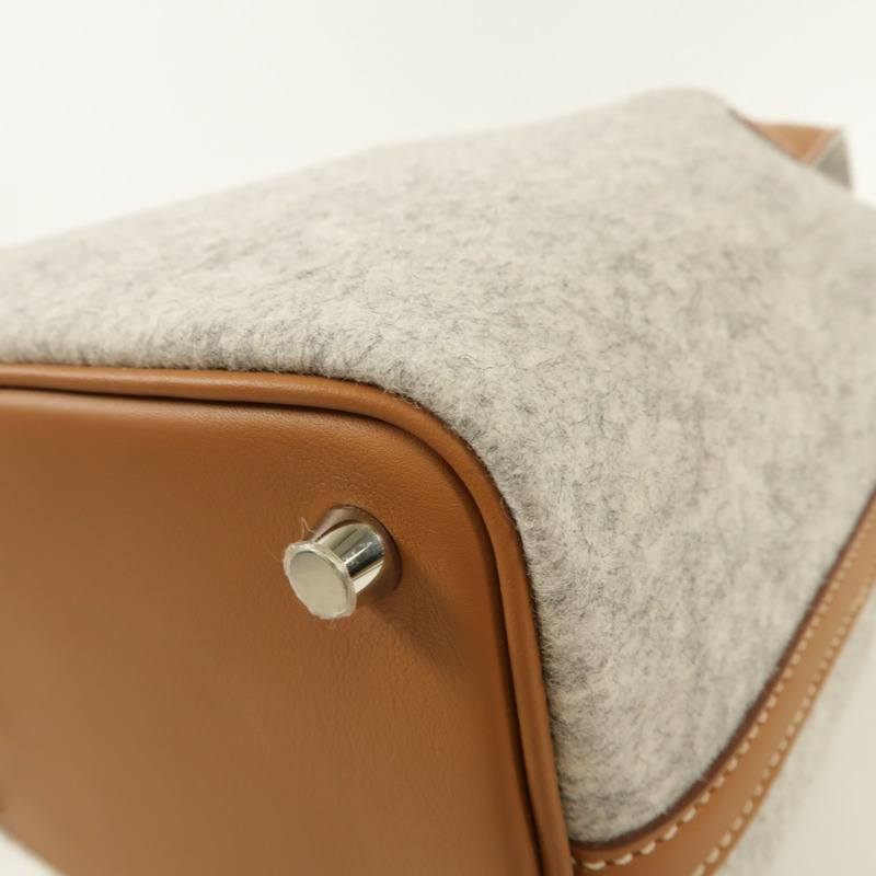 HERMES 【激減優惠】絨布Picotin Lock 18銀扣手挽袋Gris Clair-5