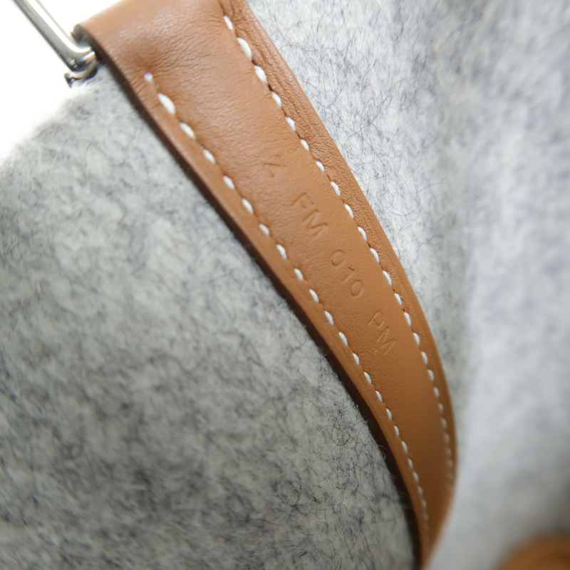 HERMES 【激減優惠】絨布Picotin Lock 18銀扣手挽袋Gris Clair-10