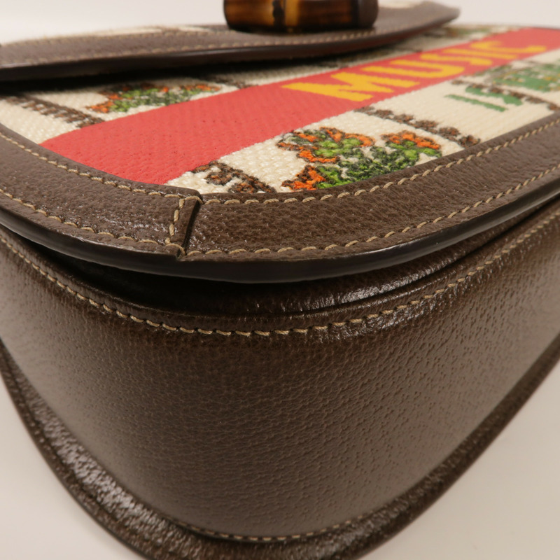GUCCI 帆布Bamboo bag手挽肩背兩用袋-6