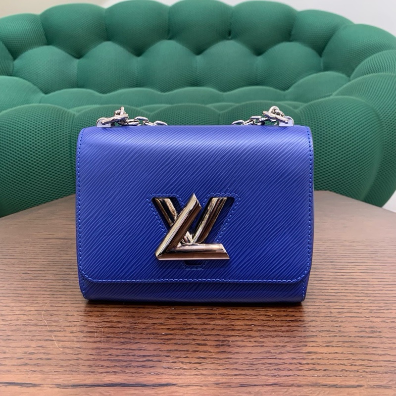 LV路易威登twist藍色水波紋小號扭扭包鏈條包包-1