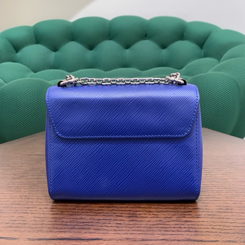 LV路易威登twist藍色水波紋小號扭扭包鏈條包包-2