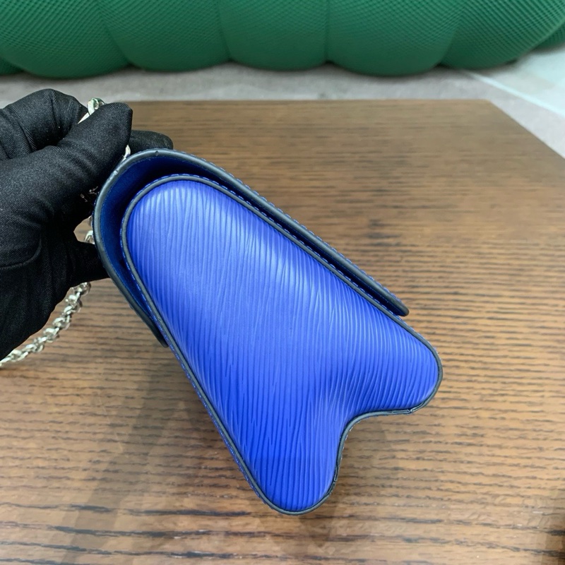 LV路易威登twist藍色水波紋小號扭扭包鏈條包包-3