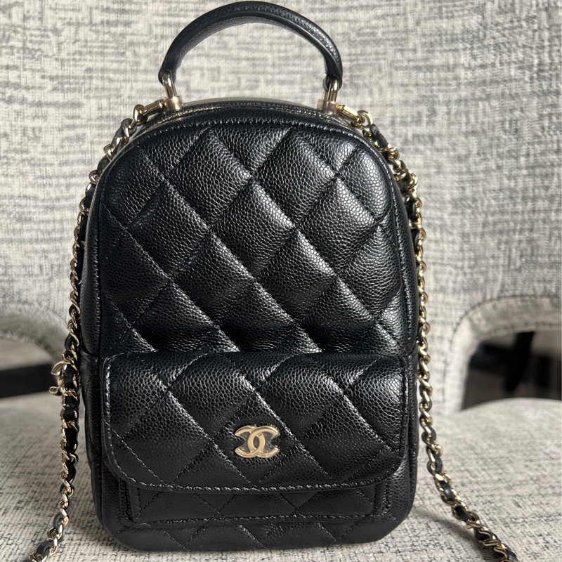 Chanel 荔枝黑金小書包-2