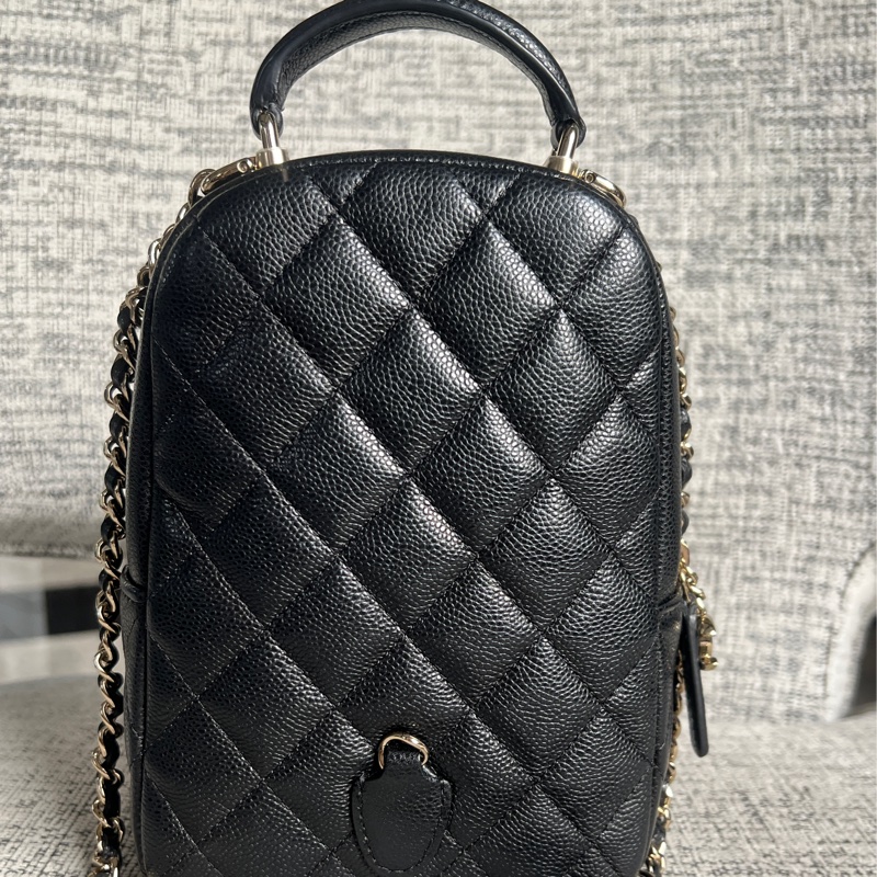 Chanel 荔枝黑金小書包-3
