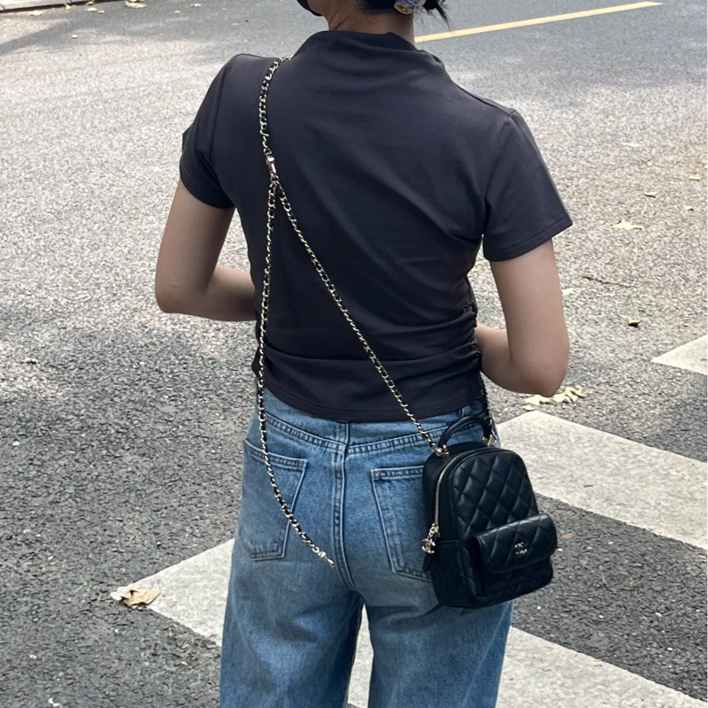 Chanel 荔枝黑金小書包-7