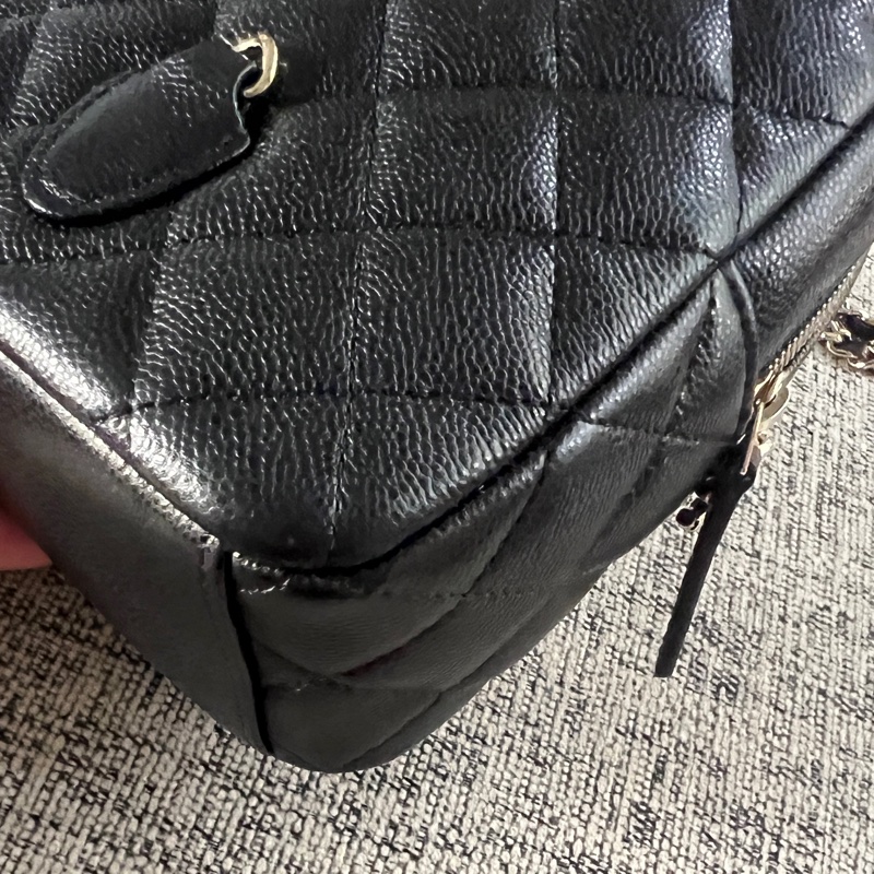 Chanel 荔枝黑金小書包-16