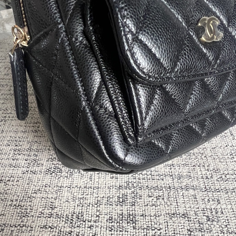 Chanel 荔枝黑金小書包-17