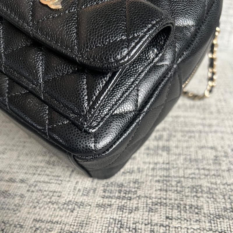 Chanel 荔枝黑金小書包-23