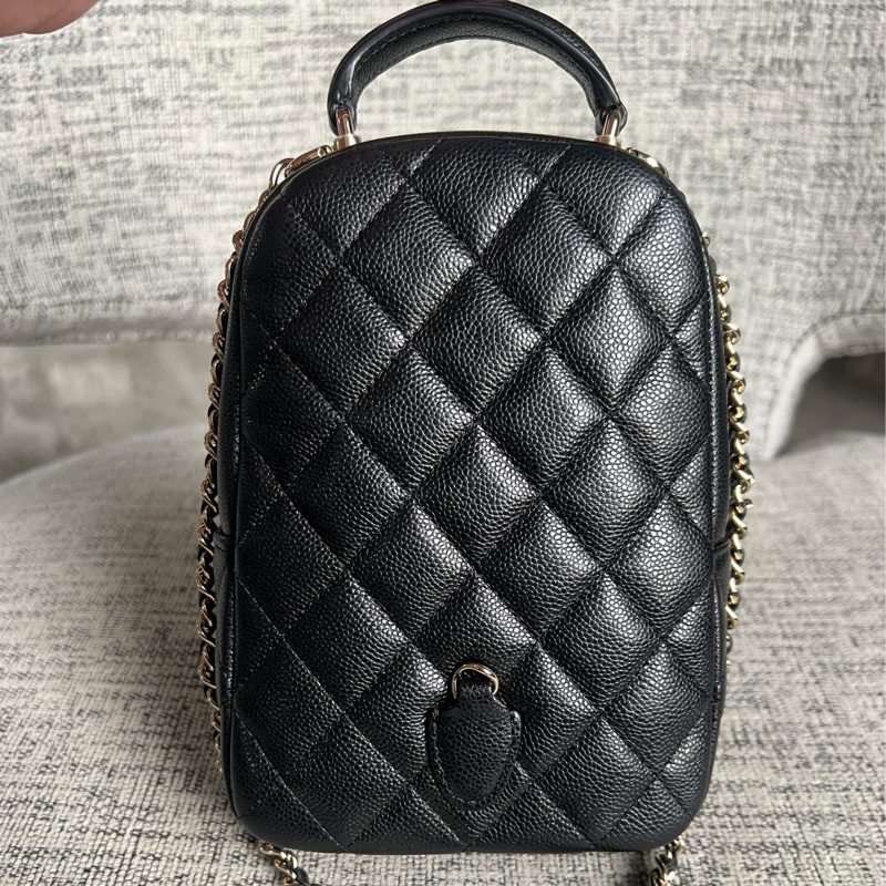 Chanel 荔枝黑金小書包-26
