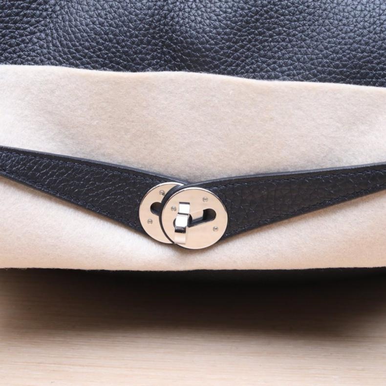 HERMES(愛馬仕) Lindy 26 89黑色 TC皮 B刻 銀扣-5