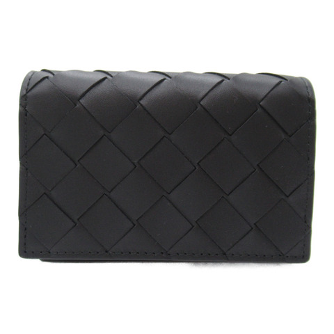 BOTTEGA VENETA 卡片夾 intrecciato 605720VCPQ38803 小牛皮 黑色