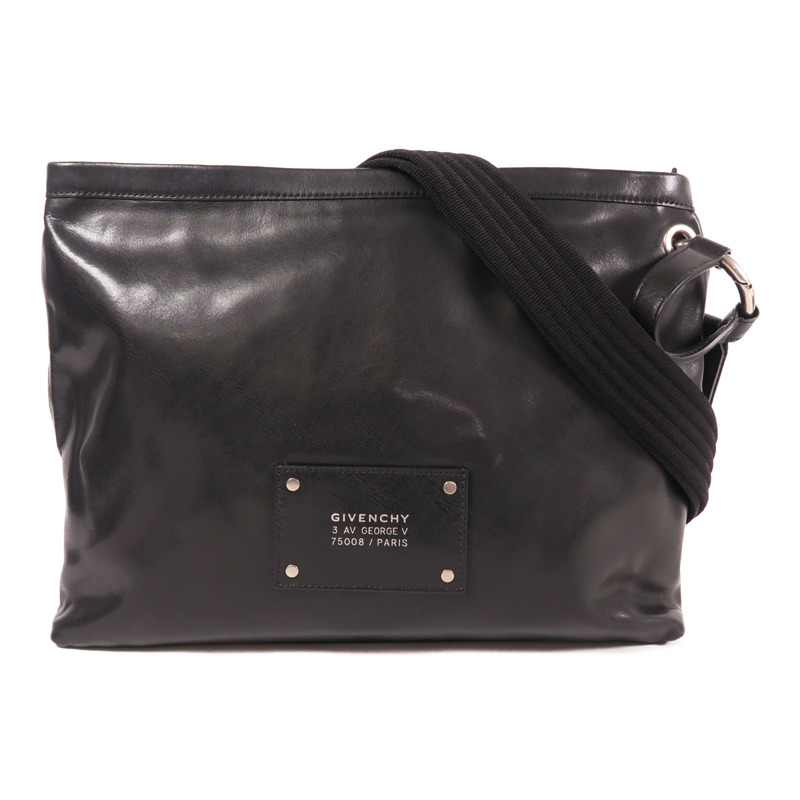 GIVENCHY 牛皮皮革Shoulder Bag銀扣肩背袋-0