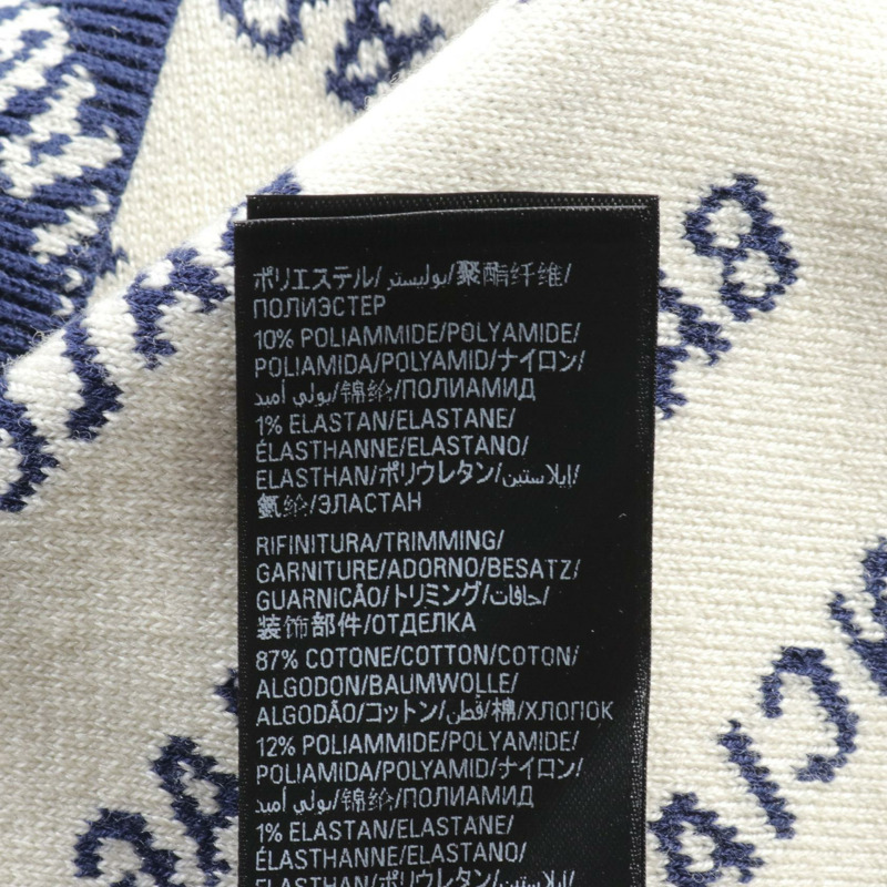 BALENCIAGA 毛衣針織衫 L 碼 736247T32338502L 棉羊毛海軍藍白色-4