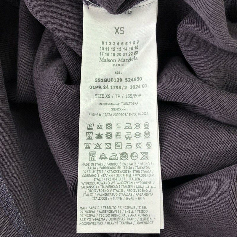 Maison Margiela 運動衫 S51GU0129S24650392XS 棉紫色全新男款 #XS-5