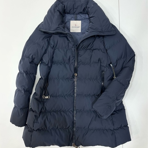 MONCLER 藏藍色 立領 夾克 輕羽絨 長版羽絨外套 羽絨外套 防風外套 外套