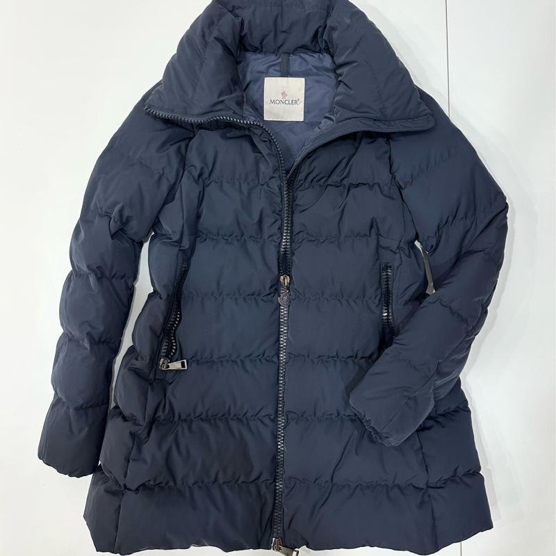 MONCLER 藏藍色 立領 夾克 輕羽絨 長版羽絨外套 羽絨外套 防風外套 外套-0
