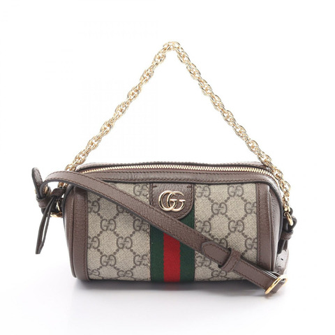 GUCCI Ophidia GG Supreme 迷你鏈條斜背包 79520896IWG8745 棕色