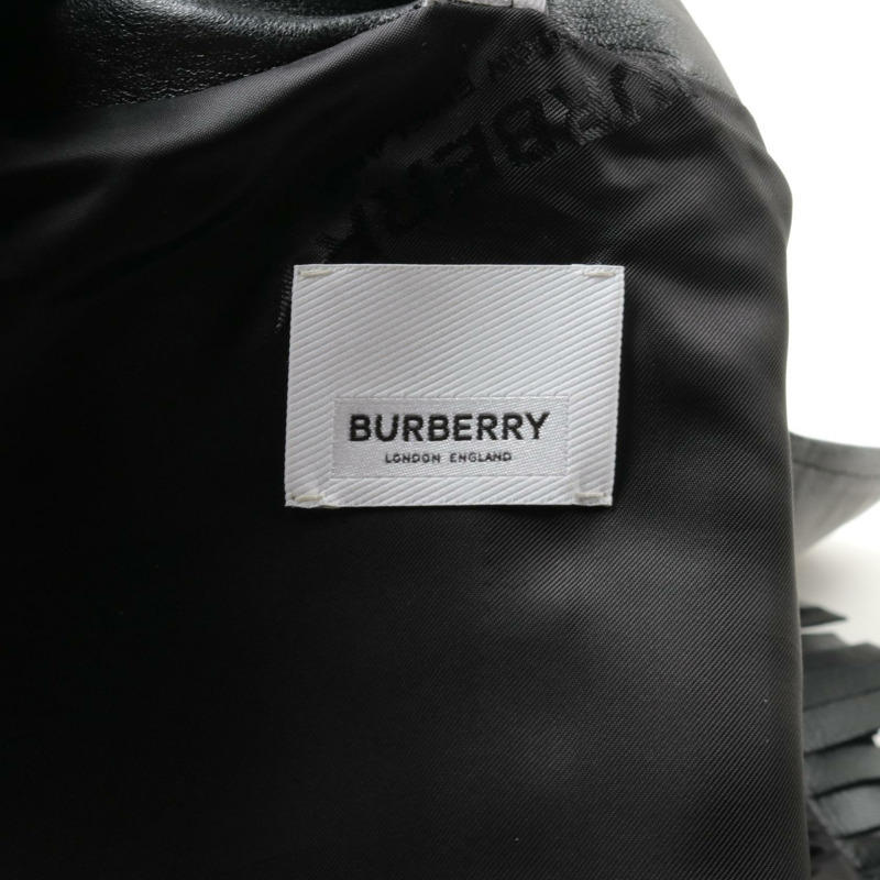 BURBERRY 流蘇皮革牛仔布 羔羊皮 黑色 二手 女款-2