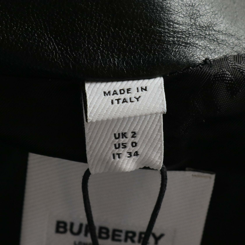 BURBERRY 流蘇皮革牛仔布 羔羊皮 黑色 二手 女款-5