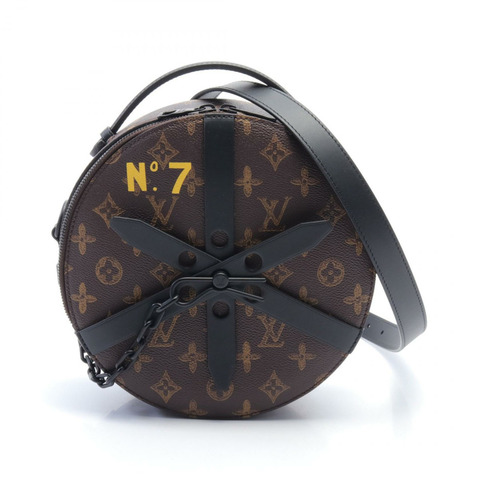 LOUIS VUITTON Wheel Box 單肩包 M59706 Monogram 帆布皮革黑色二手