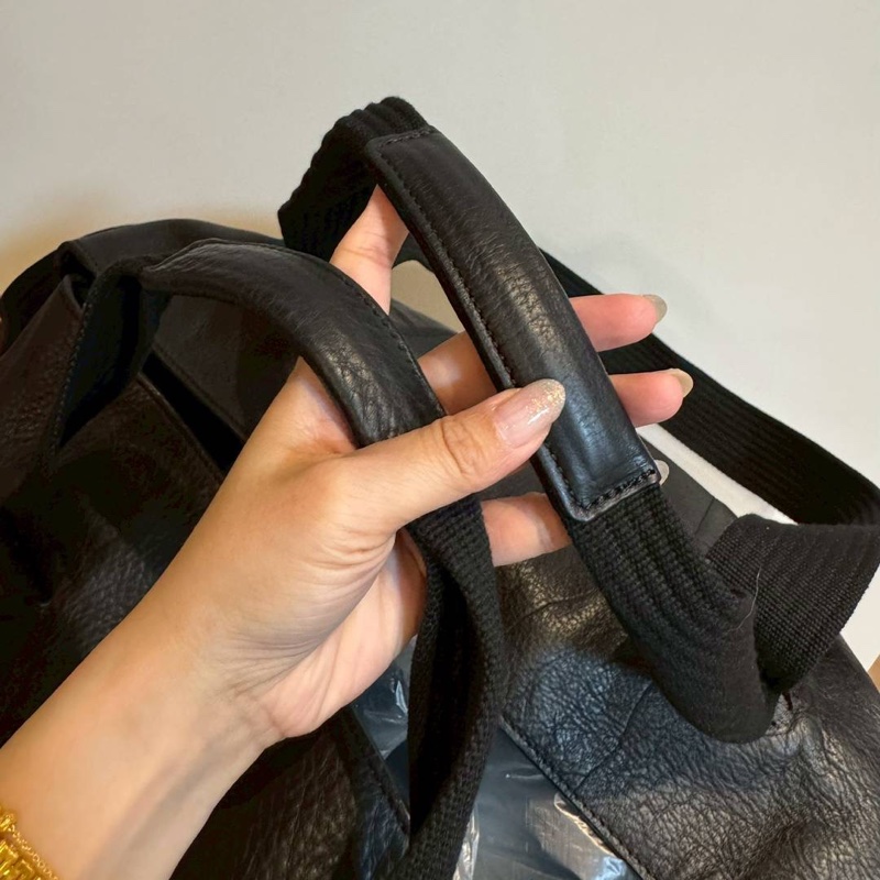 Y-3 logo 壓紋 皮質 托特包 肩背包 手提包 購物包 購物袋-9