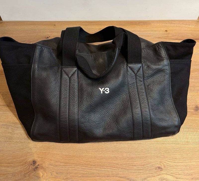 Y-3 logo 壓紋 皮質 托特包 肩背包 手提包 購物包 購物袋-14