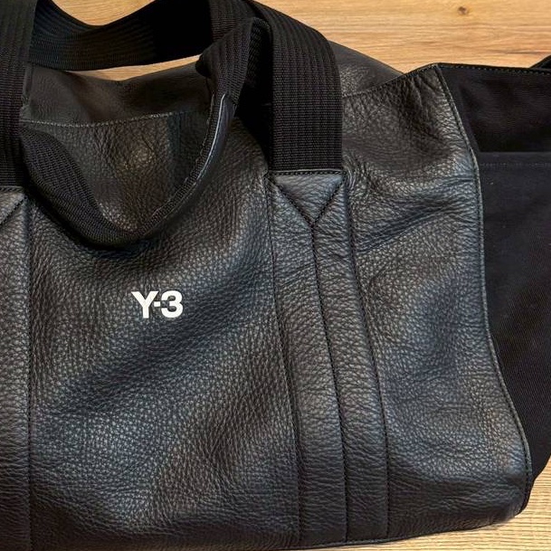 Y-3 logo 壓紋 皮質 托特包 肩背包 手提包 購物包 購物袋-17