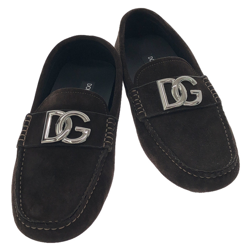 DOLCE & GABBANA 絨面革駕駛鞋樂福鞋 A50598AT4418008139 小牛皮(牛皮)棕色全新男式-0
