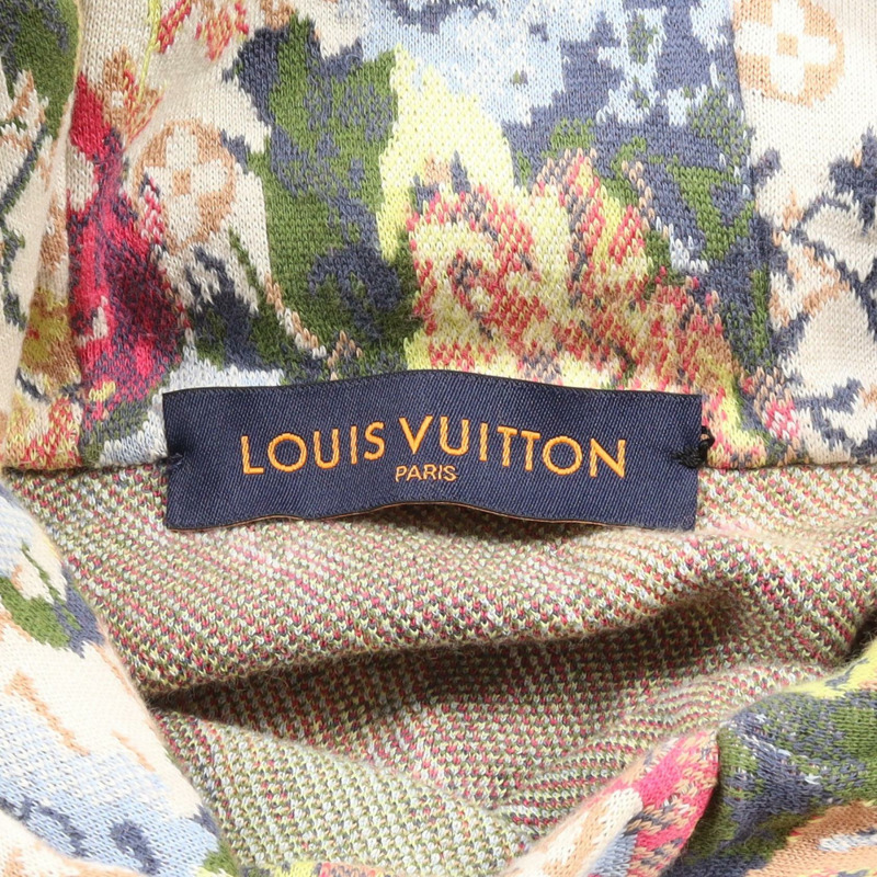LOUIS VUITTON 字母花卉連帽衫 RM222 ZLW HNN73W 棉質米色二手男款 #L-2