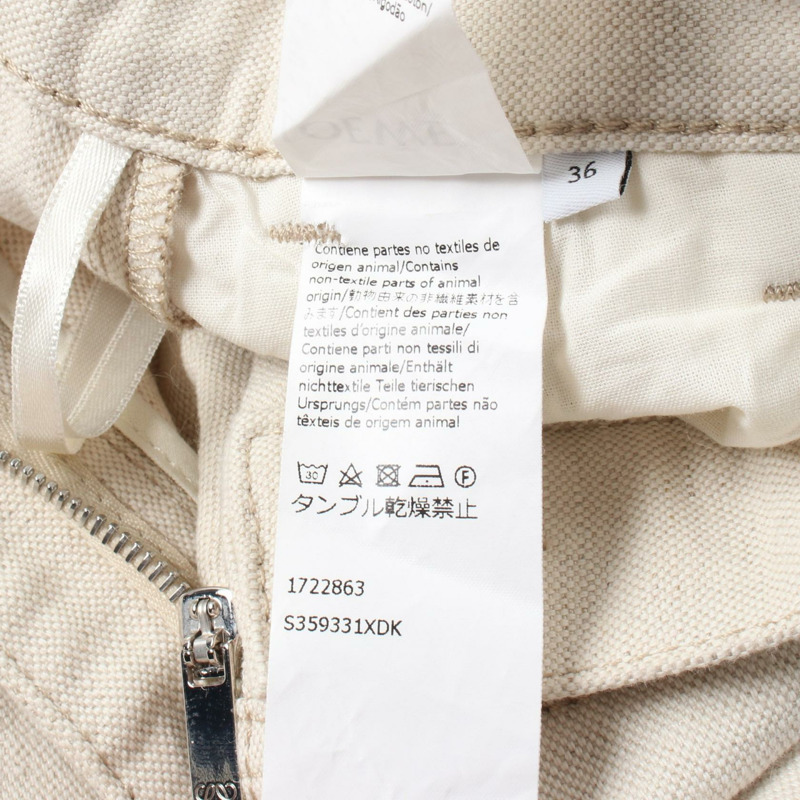 LOEWE 長褲 S359331XDK 棉質布料米色二手女款 #36-4