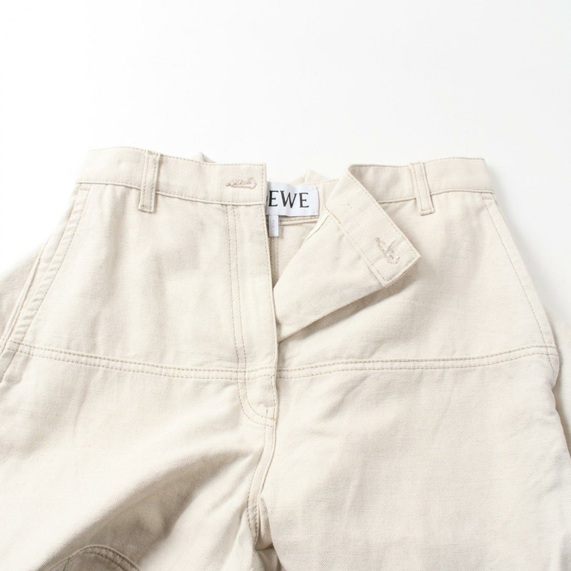 LOEWE 長褲 S359331XDK 棉質布料米色二手女款 #36-5