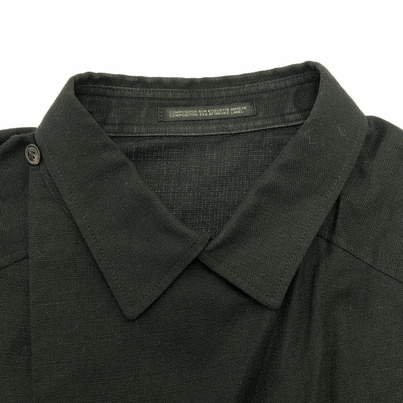 Yohji Yamamoto 條紋多層亞麻混紡外套 其他外套 HD-D06-807 棉 黑色 二手男裝-4