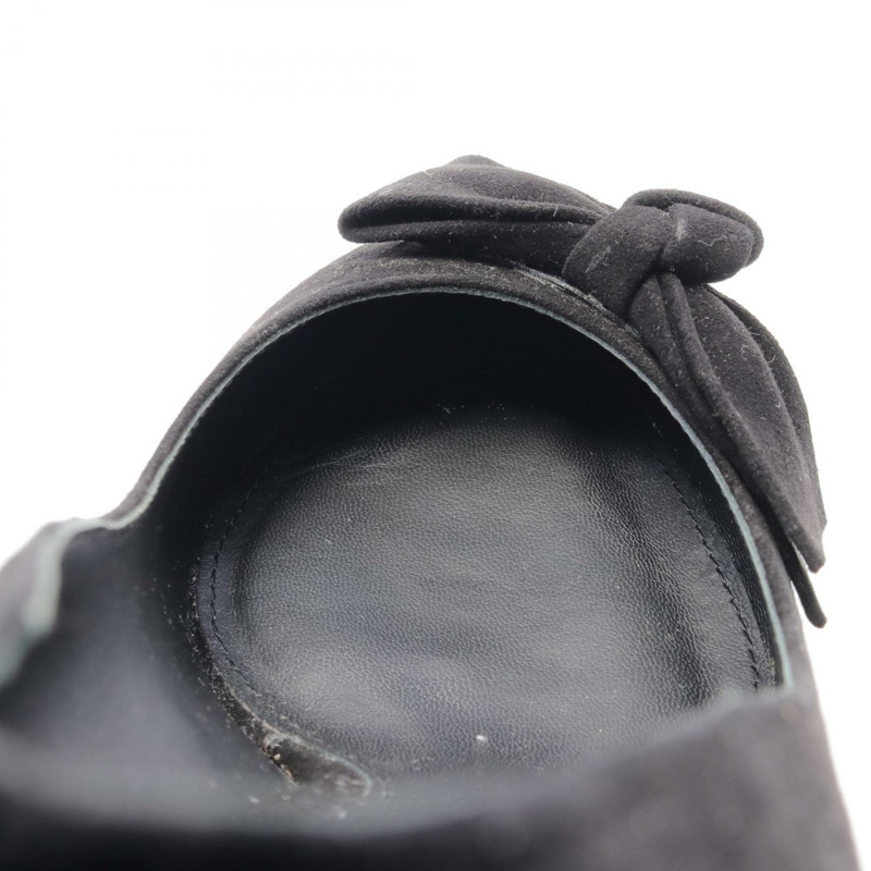Salvatore Ferragamo GARLATE 女款麂皮黑色二手高跟鞋-5