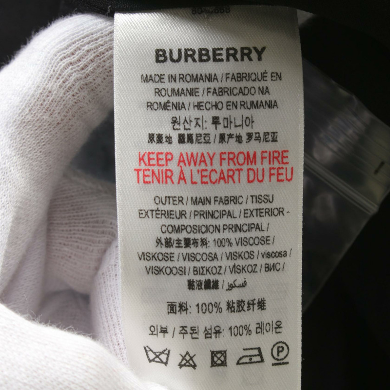 BURBERRY 黏膠纖維連帽衫 黑色 二手 女款 #IT36-3