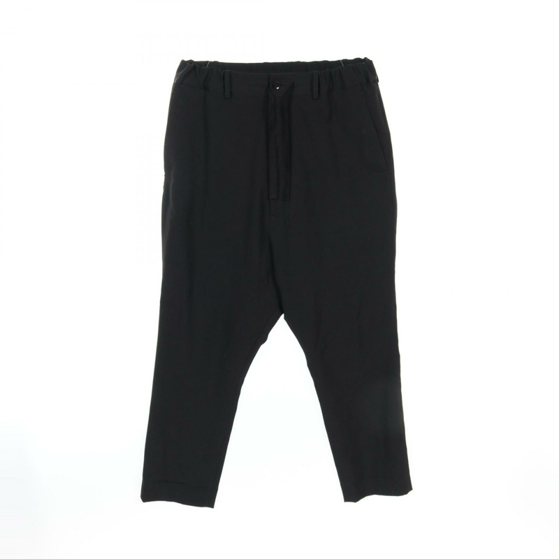 Yohji Yamamoto POUR HOMME 褲子 HD-P58-100 羊毛 黑色 二手 男款 尺寸 2-0