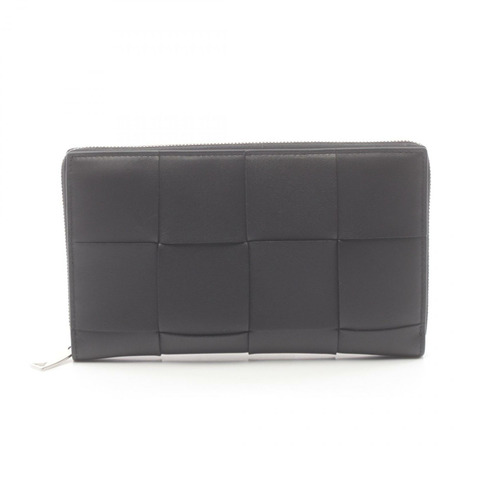 BOTTEGA VENETA Zip Maxi Intrecciato 長皮夾 651368V3UO18803 皮革 黑色