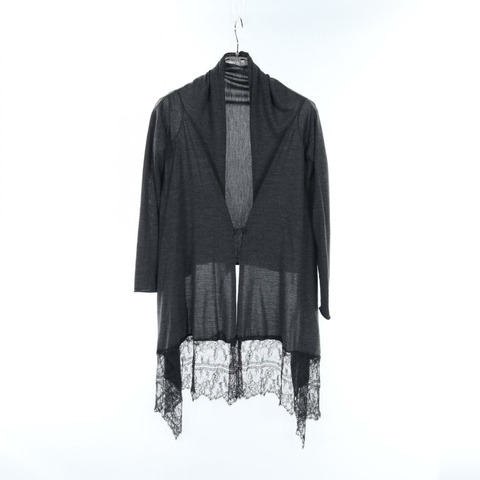 Valentino 羊毛開襟衫 羊毛 絲綢 羊絨 灰色 二手 女款 尺寸 S