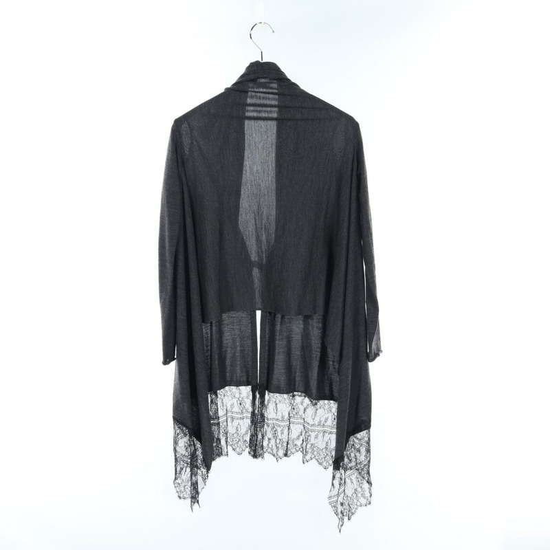 Valentino 羊毛開襟衫 羊毛 絲綢 羊絨 灰色 二手 女款 尺寸 S-1