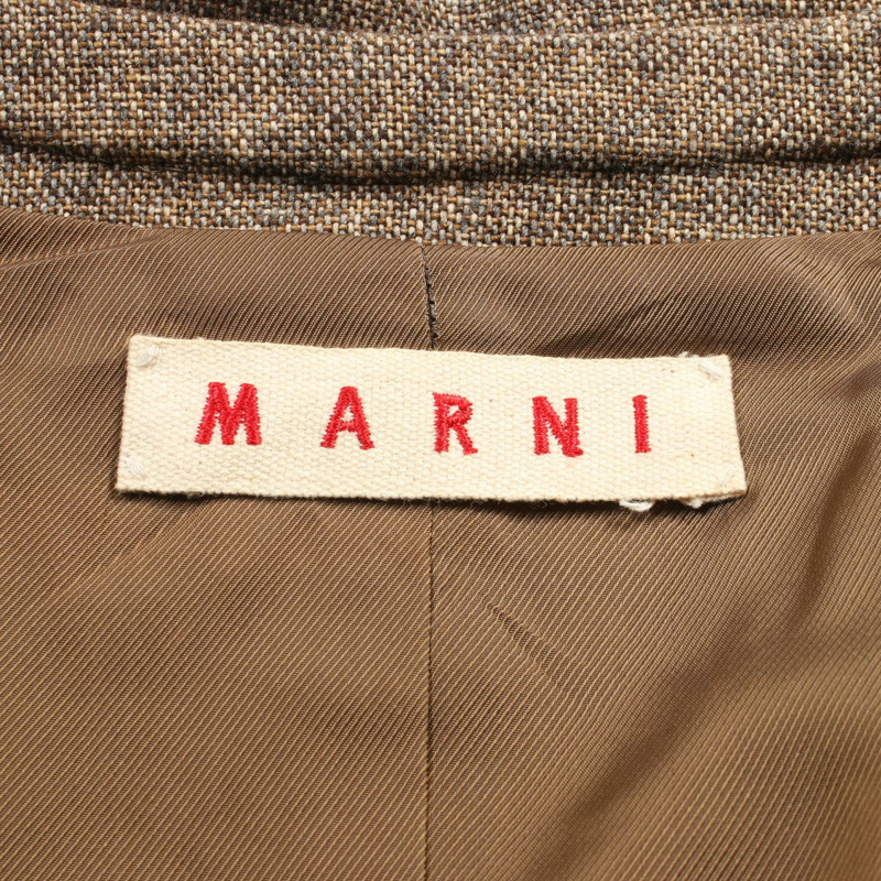 MARNI 其他 外套 羊毛 腈綸 棕色 米色 二手 女款-2