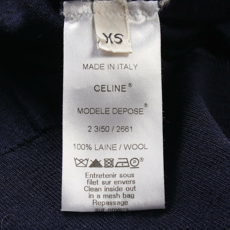 CELINE 針織 2 3I50/2661 羊毛海軍藍灰色二手女款-3