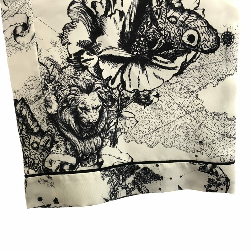 Christian Dior 寬版長褲 #36 111P38A6785 絲綢 白色 二手-3
