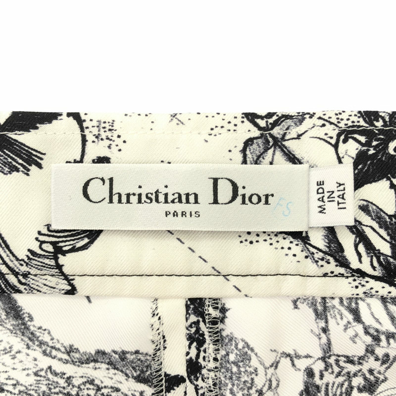 Christian Dior 寬版長褲 #36 111P38A6785 絲綢 白色 二手-5