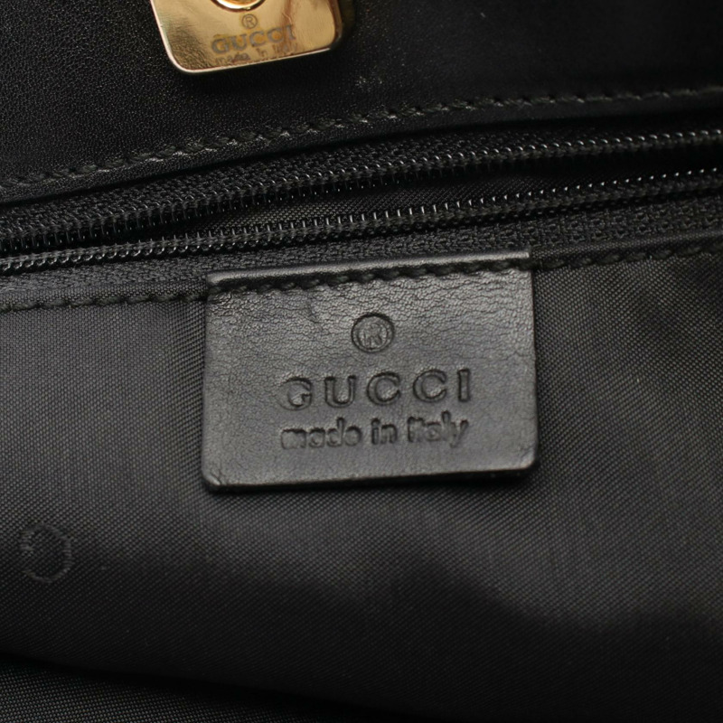 GUCCI GG帆布托特包 手提包 002 1100 帆布皮革黑色二手女士-3