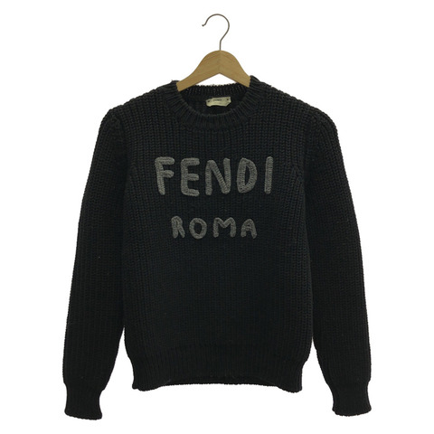 FENDI 針織毛衣 FZX624 羊毛 黑色 二手 女款 38 碼 標誌