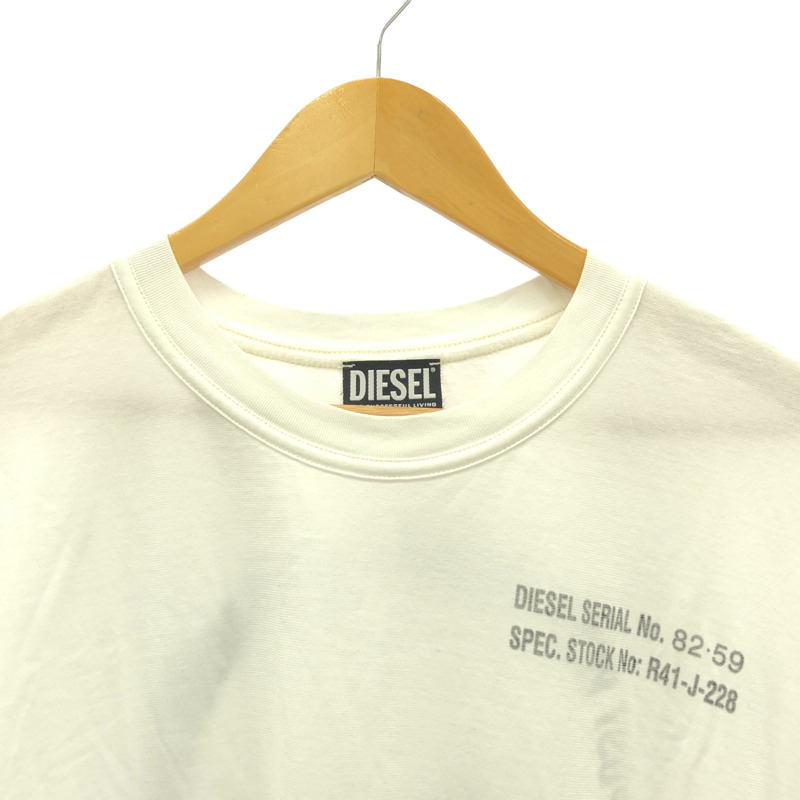 DIESEL T卹 T-JUBIND-LS-SLITS 長袖T卹 棉質 白色 二手 男款-2