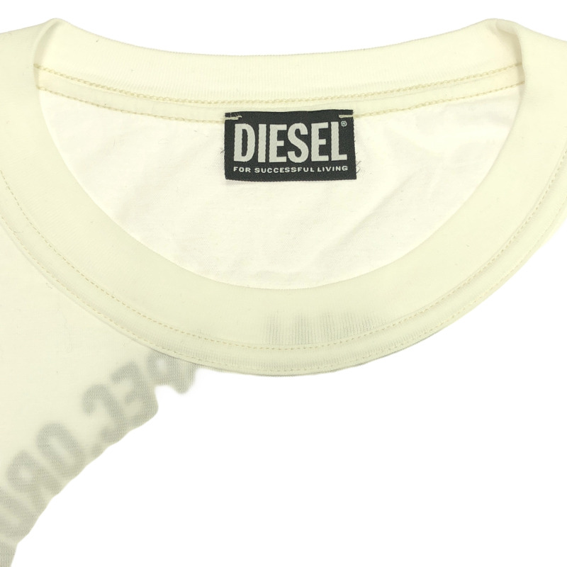DIESEL T卹 T-JUBIND-LS-SLITS 長袖T卹 棉質 白色 二手 男款-4