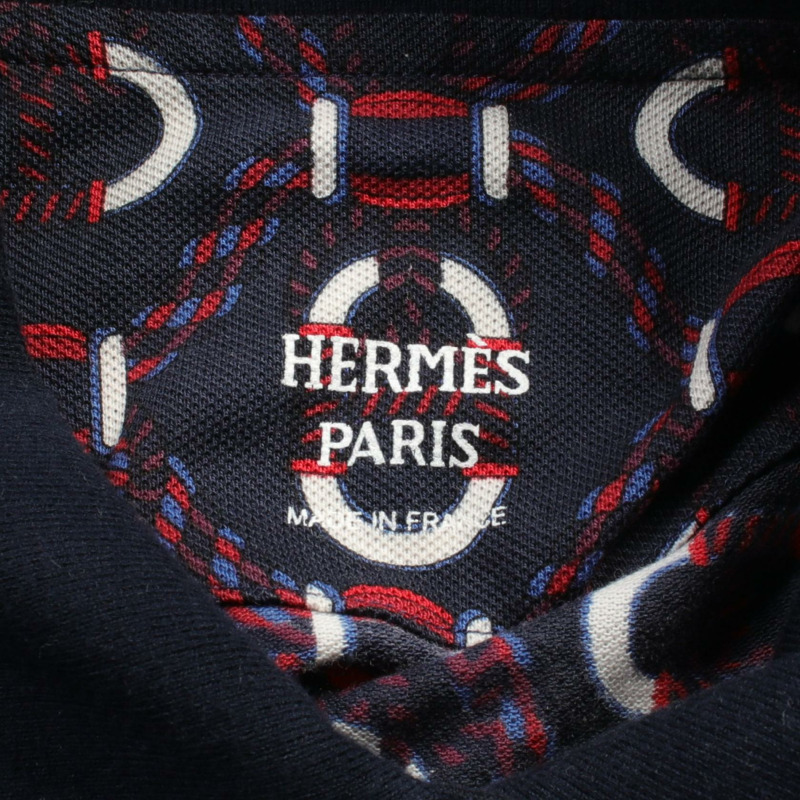 HERMES 獨木舟連身裙 3E4512DB 棉質海軍藍紅白色二手女款 34 碼-2