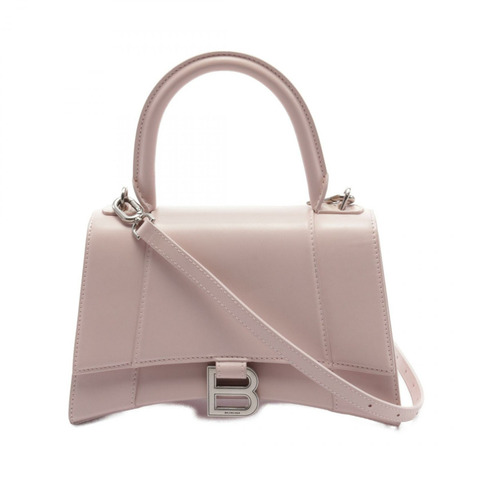 BALENCIAGA Hour Glass 小號 2 用單肩包 手提包 593546 皮革 粉紅色 二手 女款
