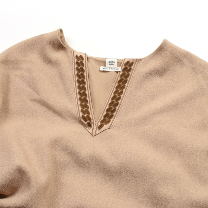 愛馬仕棕色羊毛連身裙，二手女款 #42-6