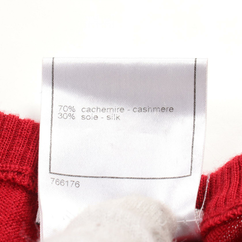 CHANEL 針織毛衣 R29561K00208 羊絨絲綢紅色二手女款 42 碼-3
